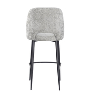 BOUTON STOOL BAR FABRIC GREY LIGHT METAL BLACK PRC