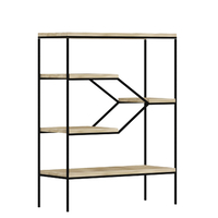 STEP BOOKCASE MDF SONOMA METAL BLACK 80x30xH120cm E1 PRC