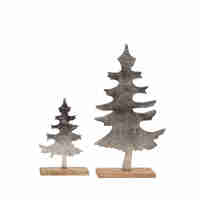 XMAS AVERY TREE ALUMINIUM WOOD MANGO SILVER NATURA
