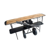 AVIATION CONSOLE BAR METAL NATURAL WOOD MANGO BLACK 191x58xH91cm IN