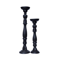 KENDAL CANDLE HOLDER WOOD MANGO BLACK D13xH45cm IN