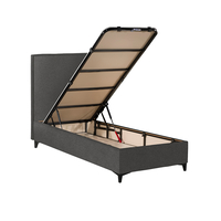 FRAME BED WITH STORAGE (FOR MATTRESS 90x200cm) CHENILLE GREY 26-881 E1 TR