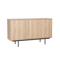 RIGOTE SIDEBOARD 3DOORS CHIPBOARD WITH MELAMINE CARTA SONOMA METAL BLACK 140x39xH82,8cm E1 PRC
