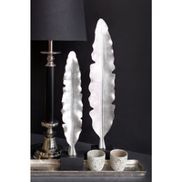 FEATHERS DECO FEATHER POLYRESIN SILVER 14x11xH74cm