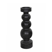 PIERRE CANDLE HOLDER WOOD BLACK D12xH26cm PRC