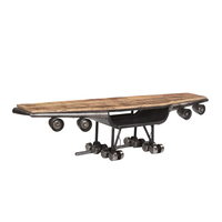 WINGS TV STAND METAL GUNMETAL NATURAL WOOD MANGO 188x44xH44cm IN