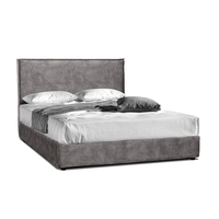 DOMUS HEADBOARD AND BASE FABRIC SOLID WOOD PINE SILVER GREY CHIPBOARD E1 GR