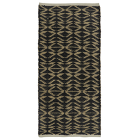 AFRICA CARPET JUTE COTTON BLACK BEIGE 70x150cm IN
