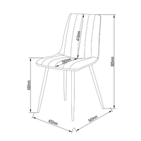 PRAGA CHAIR FABRIC GREY LIGHT METAL BLACK E1 PRC