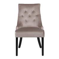 VERONA CHAIR WITH METAL RING FABRIC BEIGE WOOD PIN