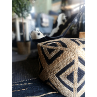 JUTTA POUF JUTE NATURAL BLACK IN