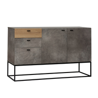 DELTA SIDEBOARD MELAMINE CEMENT METAL BLACK 136x41xH82cm E1 PRC