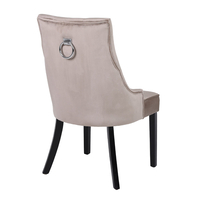VERONA CHAIR WITH METAL RING FABRIC BEIGE WOOD PIN
