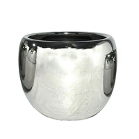 ARGENTO VASE 28x28x24 CERAMIC SILVER