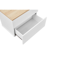 LUCIDO NIGHTSTAND 2DRAWERS MELAMINE WHITE OAK NATURAL E1 PRC