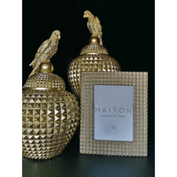 PERROQUET STORAGE JAR POLYRESIN GOLD D23xH38cm PRC