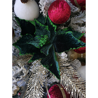 XMAS POINSETTIAS FLOWER POLYESTER GREEN D32xH55cm
