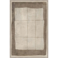 SQUARE LINES PAINTING DECORATIVE WITH FRAME 80x120x4 CANVAS BEIGE BROWN PP