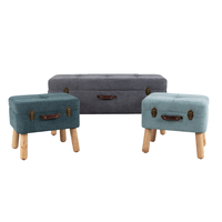 BABUS STOOL FABRIC GREY MINT PETROL E1 PRC
