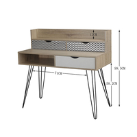 MINTONI DESK 3DRAWERS CHIPBOARD WITH MELAMINE CARTA SONOMA WHITE WITH PATTERN 100x50xH100cm E1 PRC