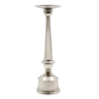 PILLAR CANDLE HOLDER ALUMINIUM SILVER D17xH59cm IN