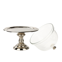 VOIR COUP ALUMINIUM GLASS SILVER D23xH28cm IN