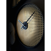 CANNE CLOCK METAL NATURAL BLACK D41xH4,5cm PRC