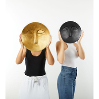 FACE DECO WALL ALUMINIUM GOLD D38xH7,5cm IN