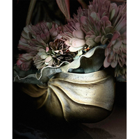 IWA 2 VASE ALUMINIUM GOLD ANTIQUE 39x9xH19cm IN