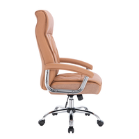 COMFY CHAIR DESK FABRIC CAMEL METAL CHROME 66,5x67