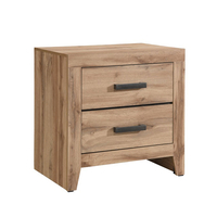 SOLID NIGHTSTAND 2DRAWERS CHIPBOARD WITH MELAMINE