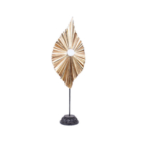 USSIA DECO LEAF POLYRESIN GOLD BLACK 13,5x8xH42cm