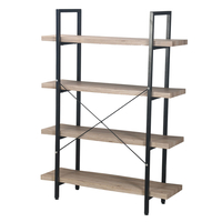 BRICK-URBAN BOOKCASE CHIPBOARD WITH MELAMINE CARTA NATURAL METAL BLACK 105x32xH140cm E1 PRC