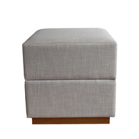 BLOCK STOOL FABRIC BEIGE WOOD E1 PRC