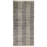 FISHBONE CARPET LEATHER GREY BEIGE 70x150cm IN