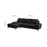 NATURA SOFA BED CORNER LEFT EASY CLEAN FABRIC ANTHRACITE E1 EU