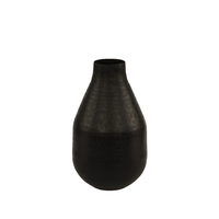 DAHLIA VASE ALUMINIUM BLACK D21xH34cm IN