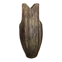 BAJAN VASE ALUMINIUM GOLD ANTIQUE 19,5x14xH46cm IN