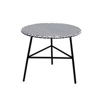 GRANADA COFFEE TABLE PE WOVEN BLACK WHITE 65x65xH56cm PRC