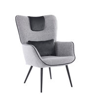 MANIFEST ARMCHAIR FABRIC GREY METAL BLACK PRC