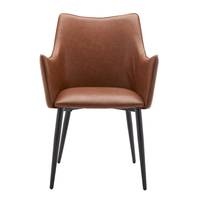 MALONE CHAIR ARMCHAIR FABRIC TABAC METAL BLACK E1 PRC