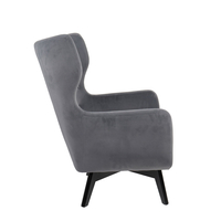 MEGA ARMCHAIR FABRIC GREY LIGHT WOOD RUBBERWOOD BL