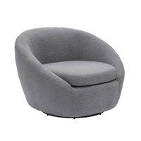 OVO ARMCHAIR SWIVEL FABRIC GREY METAL E1 PRC