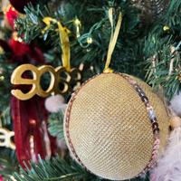 XMAS GLAM GOLD 1 BALL POLYFOAM FABRIC GOLD D10xH10