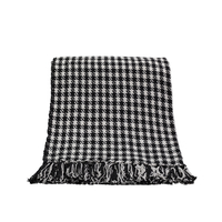 PETIT BOULE THROW COTTON POLYESTER BLACK WHITE 130