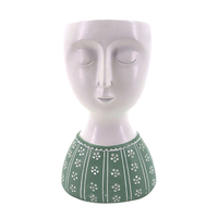 IPAMO GREEN PLANTER POLYRESIN WHITE MINT 8,8x7,3xH
