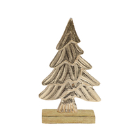 XMAS HARK TREE ALUMINIUM WOOD MANGO GOLD 18x6xH30c