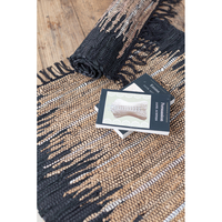 TERRA CARPET LEATHER BLACK BEIGE 60x90cm IN