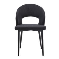 KIMONO CHAIR EASY CLEAN FABRIC GREY METAL BLACK E1 PRC