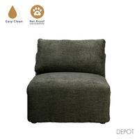 BOX ARMCHAIR EASY CLEAN FABRIC OLIVE GREEN E1 EU